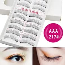 AAA217#假睫毛自然纤长棉线假睫毛 Fio de algodão haste macia cílios postiços haste de fio de algodão Natural