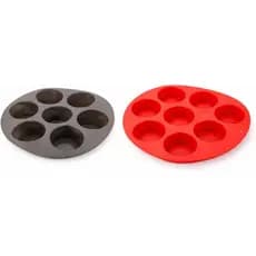 Forma Cupcake Air Fryer Silicone 7 Cavidades Presente Mãe Muffin Antiaderente Kit Confeitaria Reuso