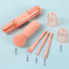 Conjunto de pincéis de maquiagem portátil retrátil multifuncional Blush escova quatro-em-um combinação escova de pó solt