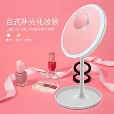 Espelho de maquiagem led desktop luz preenchimento espelho de maquiagem portátil casa quarto vestir espelho feminino amp