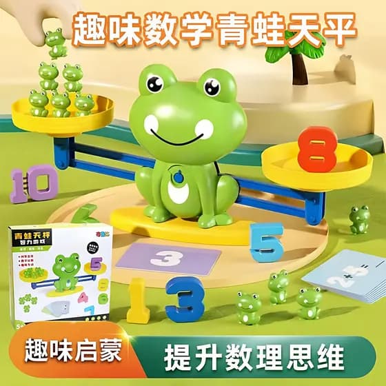 Balança de equilíbrio de sapo, brinquedos pequenos para crianças, classe de entretenimento, matemática, pensamento lógic