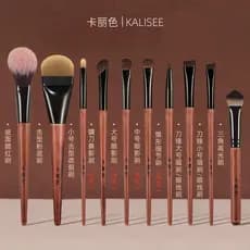 Carliss Muyun 10 Conjunto de pincéis de maquiagem para iniciantes Pincel de sombra Pincel de base Blush Destaque Delinea