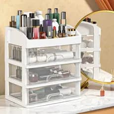 Caixa de armazenamento de cosméticos Desktop tipo gaveta transparente caixa de organização de plástico caixa de cosmétic