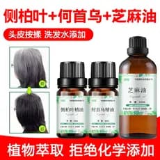 Combinação Polygonum Multiflorum Óleo Essencial Lateral Folha de Cipreste Óleo Essencial de Gergelim Preto Cabelo Branco