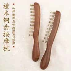 Cabeça de bronze Masage pente meridiano dragagem costela vara grande dente pente couro cabeludo cabeça tratamento cuidad