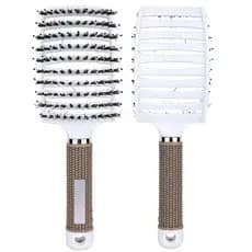 Pente de massagem de cerdas grande pente curvo cabeleireiro masculino pente oleoso estilo de cabelo encaracolado pente d