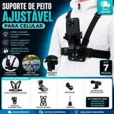 Suporte de Peito Ajustavel para Celular Camera GoPro Moto Bicicleta Esportes