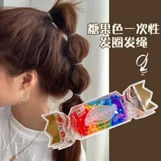 Laço de cabelo estilo coreano influenciador ins feminino preto descartável faixa de couro simples rabo de cavalo cabeça 