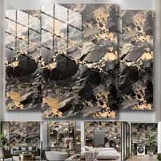 Kit 5 Peças Painel Adesivo Autocolante Textura Mármore 60x90cm Lavável Impermeável Decoração Parede para Quarto Sala Coz