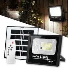 Holofote Solar LED 300W com Placa e Bateria, Prova d'Água para Profissionais e Jardim, quintal, garagem
