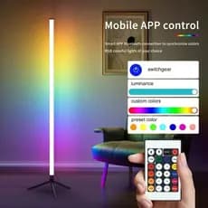 Luminária Vertical RGB Inteligente | Controle App + Remoto, Efeitos Musicais, Decoração Premium para Ambientes