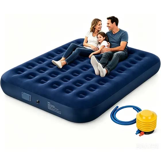 Colchão Inflável Suporta 1000kg Casal Camping Praia + Bomba de Ar Manual