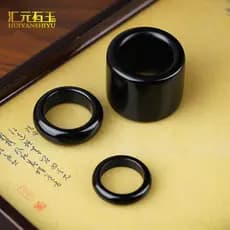 Natural Xinjiang Hetian jade preto jade anel jato preto como preto jade jade chave dedo fornecimento ao vivo
