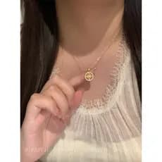 20past11 prata esterlina banhado a ouro oco padrão de sol Totem diamante pingente luz luxo estilo dinheiro antigo s925 c