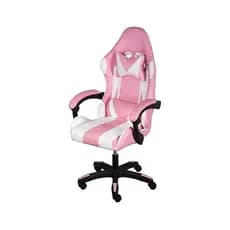 CADEIRA OFFICE GAMER HAWKER ROSA APOIO LOMBAR E APOIO DE BRAÇO BASE RODIZIO
