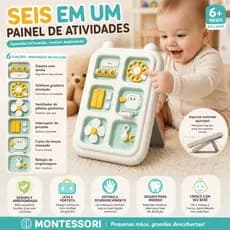 Brinquedo Sensorial Montessori 6 em 1 para Bebê Desenvolver Habilidades Manuais com Material ABS Resistente