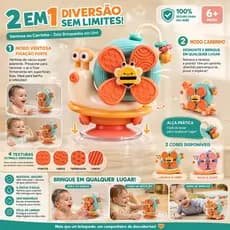 Brinquedo para Mesa Caracol com Ventosa Segura para Criança Ficar Ocupada Durante a Refeição