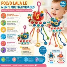 Brinquedo Interativo Seguro para Morder com Múltiplos Botões e Cordas Estimulo Sensorial para Bebê