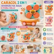 Brinquedo 2 em 1 Caracol Transformável Ventosa Forte ou Carrinho para Bebê Explorar e Estimular os Sentidos