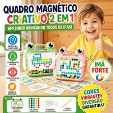 Lousa Mágica Magnética com Caneta Infantil Rã Crocodilo Desenho Estimula Motricidade Fina e Criatividade