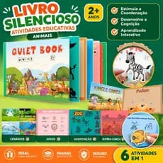 Livro Sensorial Montessori com Atividades de Animais para Bebê Desenvolver Foco e Coordenação Motora