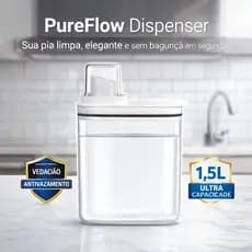 Dispenser de Sabão 1,5L Antivazamento Porta Detergente Cozinha Organizador de Pia