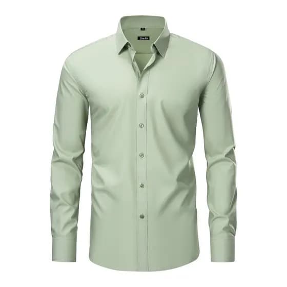 Camisa Masculina Lisa Casual e de Escritório, Confortável e Versátil