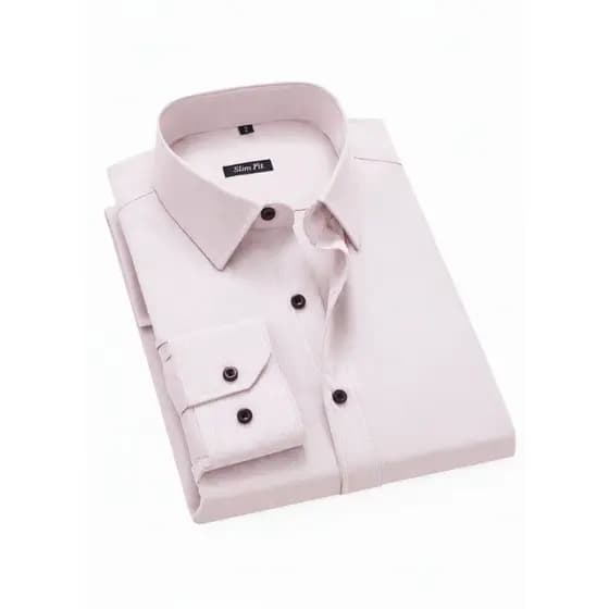 Camisa listrada masculina de corte slim para ocasiões formais.