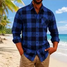 Camisa Xadrez Masculina Manga Longa Não Amassa Casual Social Confortável Importada