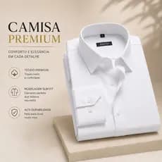 Camisa Social Masculina Manga Comprida