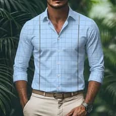 Camisa Social Masculina Manga Longa  Xadrez Elegância e Sofisticação para Todas as Ocasiões