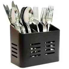Porta Talher Escorredor de Talher de Inox Retangular Black 16x13,3x9cm Clink-6115