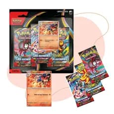 Pokemon Mega Evolução 19 Cartas Caos Ascendente Blister Quádruplo 3 Boosters, 19 cartas Oficiais