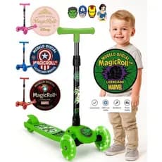 Patinete Infantil 3 Rodas, Princesas, Hulk, Capitão América, Homem de Ferro, patinete com 3 rodinhas Com Led - Disney