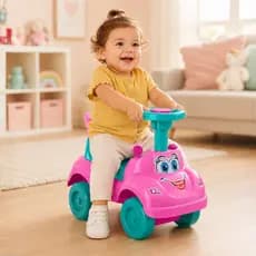 Totokinha Infantil menina, Andador de Bebê, Motoca Rosa, Totoka, com Formas Geométricas, +18 Meses