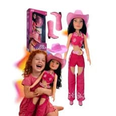 Boneca Ana Castela Boiadeira Original 55cm com Chapéu Botas e Acessórios Original