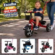 Triciclo Infantil Com Empurrador Zippy Toys, Menino, Menina - Escolha Cor