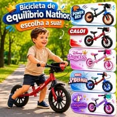 Bicicleta Infantil Equilíbrio Balance Bike Sem Pedal Aro 12" Menino, Menina ( 2 Anos + ) NATHOR
