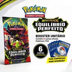 Carta Pokemon Booster Equilíbrio Perfeito Mega Evolução - Booster com 6 cartas