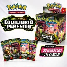 216 Cartas Pokemon Tcg Equilibrio Perfeito Mega Evoluções Caixa com 36 Boosters