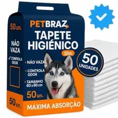 Kit 50 Tapete Hinigênico Descartável Para Cachorro - Fralda Pet 60x60 Xixi Cão Médio Pequeno