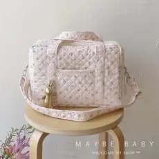 Bolsa de maternidade leve de algodão com padrão floral coreano