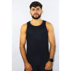 Regata Americana Masculina Slim Fit Ribana 98% Algodão 2% Elastano Regata Academia