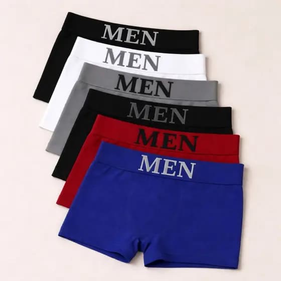 Kit Ate 6 Cuecas Box Boxer Masculina Adulto Confortável Premium - Cores Variadas