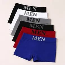 Kit Ate 6 Cuecas Box Boxer Masculina Adulto Confortável Premium - Cores Variadas