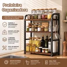 Prateleira Organizadora 3 Camadas Para Condimentos Tempero de Cozinha