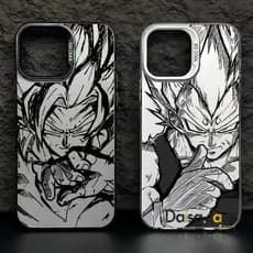 Capinha para iPhone 11/12/13/14/15/16/17 Pro Max Popular Anime Goku Luxo Banhado A Prata Dentro Capa Dura celular
