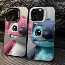 Capinha para iPhone 11/12/13/14/15/16/17 Pro Max Nova e fofa capa de celular STITCH & AngleIMD à prova de choque
