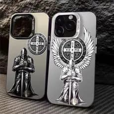 Capinha para iPhone 11/12/13/14/15/16/17 Pro Max Capa para celular à prova de quedas New Medal Knight