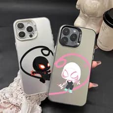 Antiderrapante fosco Capinha Para iphone 17 16 15 14 pro max Homem-Aranha em forma de coração para casal